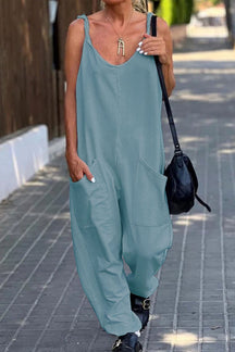 Linen-Style Summer Jumpsuit – Light & Breathable