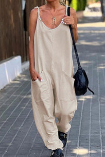 Linen-Style Summer Jumpsuit – Light & Breathable