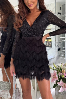 Glitter Fringe Party Dress – Sparkle & Elegance