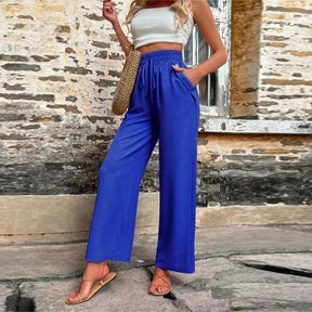 Relaxed High-Waist Drawstring Pants