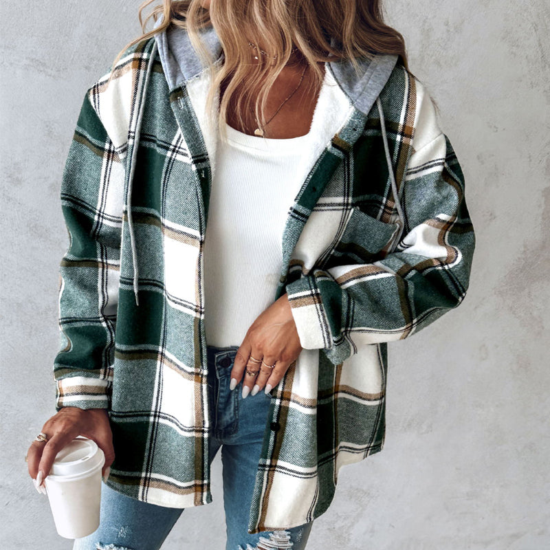 Plaid Jacket with Hood – Timeless & Cozy