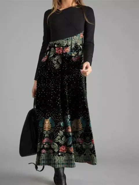 Vintage Floral Midi Dress – Elegant & Timeless