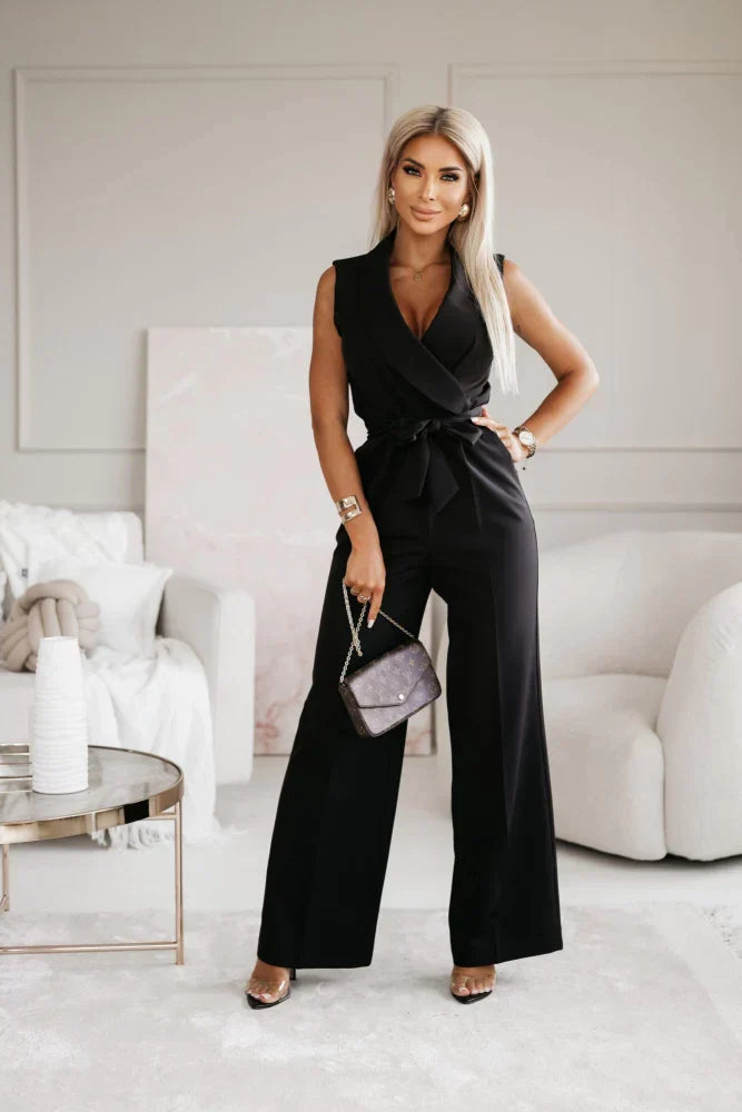 Elegant Wide-Leg Wrap Jumpsuit