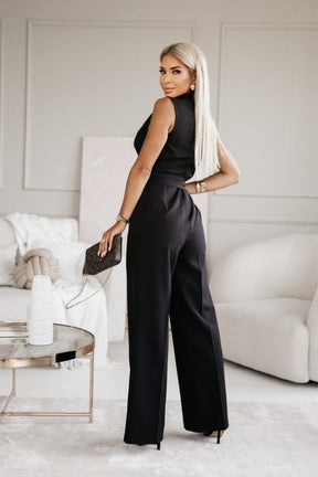 Elegant Wide-Leg Wrap Jumpsuit