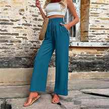 Relaxed High-Waist Drawstring Pants