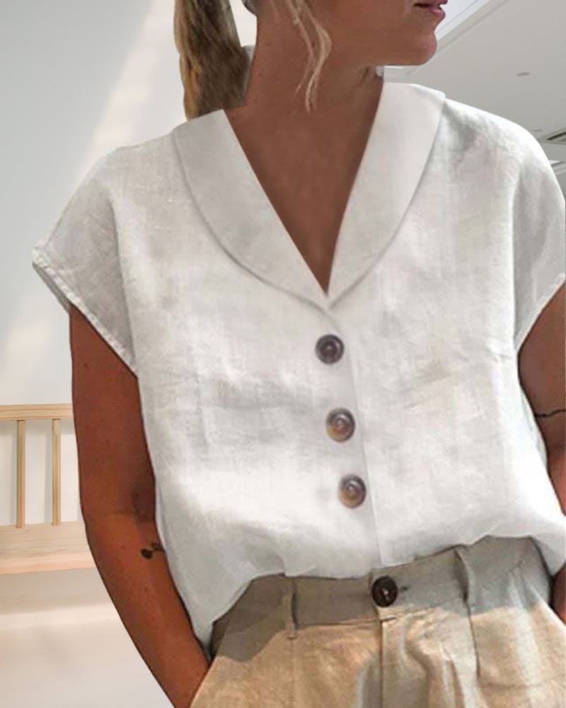 Linen Cotton Blouse – Breathable & Stylish