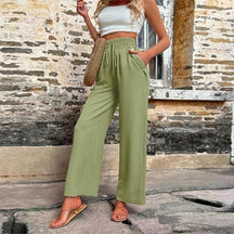 Relaxed High-Waist Drawstring Pants