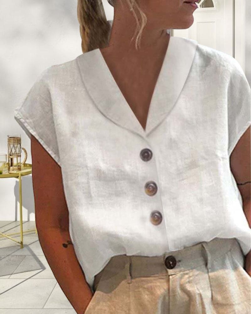 Linen Cotton Blouse – Breathable & Stylish