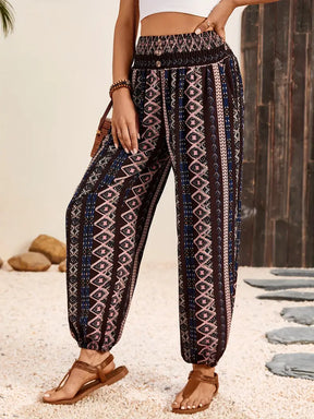 High-Waisted Boho Wide-Leg Pants - Trendy & Comfortable