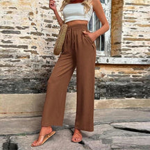 Relaxed High-Waist Drawstring Pants