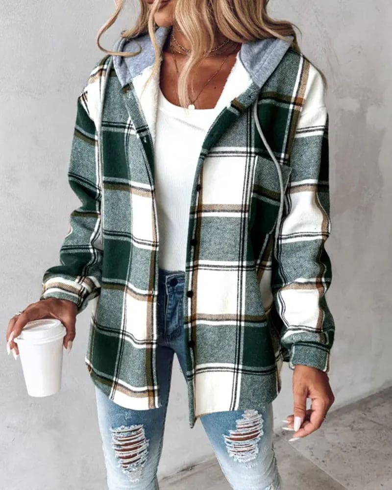 Plaid Jacket with Hood – Timeless & Cozy