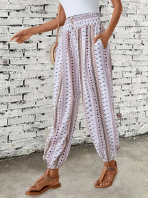 High-Waisted Boho Wide-Leg Pants - Trendy & Comfortable