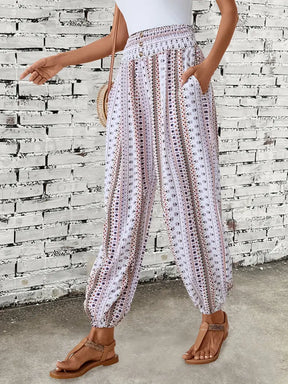 High-Waisted Boho Wide-Leg Pants - Trendy & Comfortable