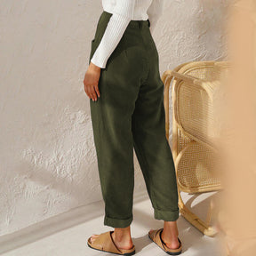 High-Waist Corduroy Trousers – Relaxed Fit