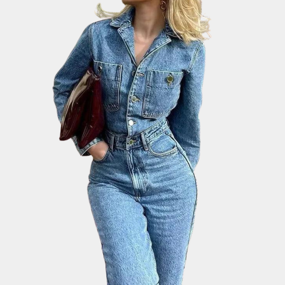 Denim Jumpsuit with Straight-Leg Fit - Stylish & Comfortable