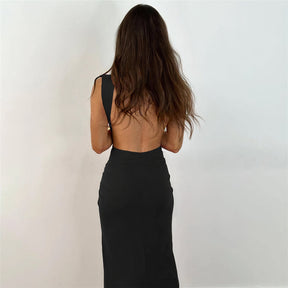 Backless Maxi Dress - Elegant Evening Gown