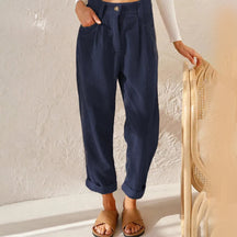 High-Waist Corduroy Trousers – Relaxed Fit