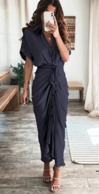 Elegant Wrap Summer Dress – Chic & Comfortable