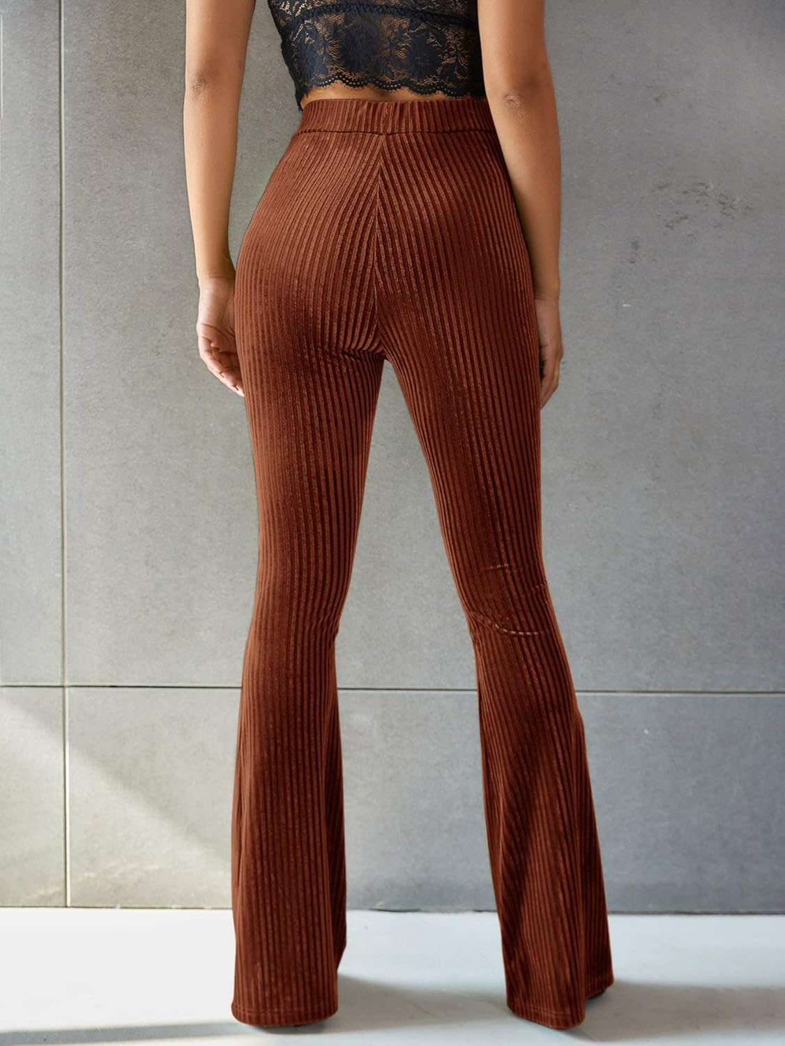 High-Waisted Flared Corduroy Trousers