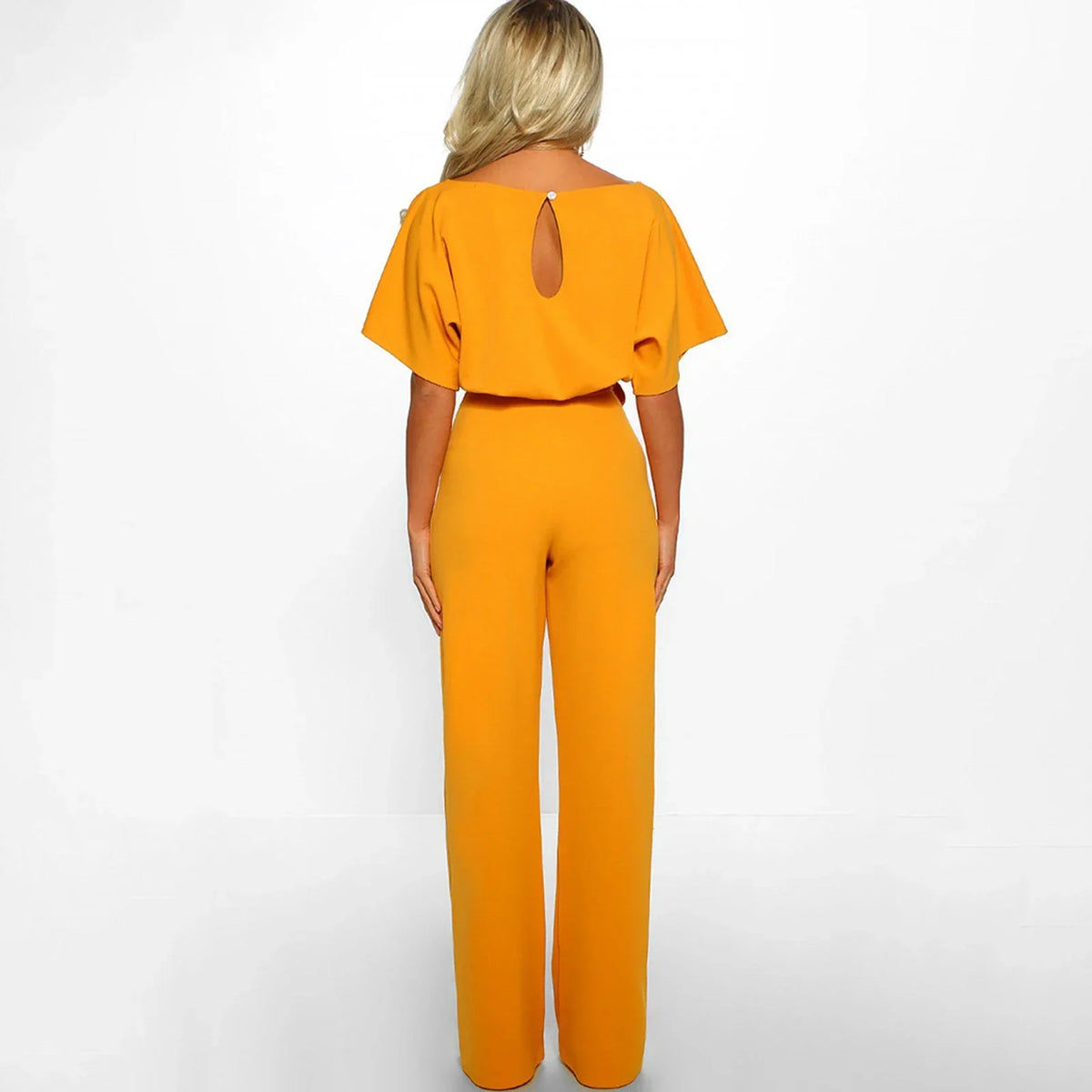 Lace-Up Waist Jumpsuit - Elegant & Flattering