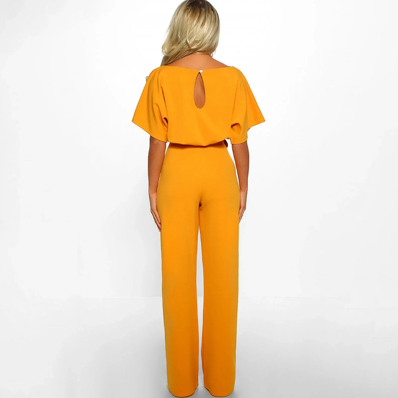 Lace-Up Waist Jumpsuit - Elegant & Flattering