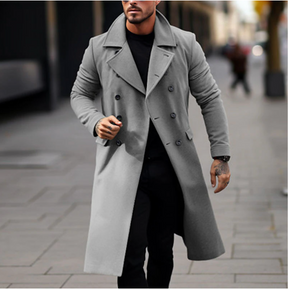 Elegant Long Men's Coat – Timeless & Warm