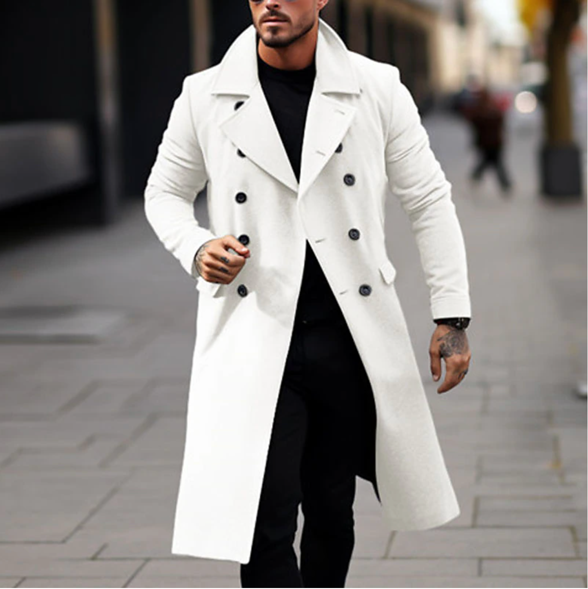 Elegant Long Men's Coat – Timeless & Warm