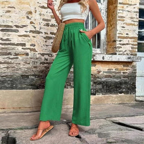 Relaxed High-Waist Drawstring Pants