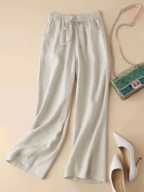 Vintage Linen Wide-Leg Trousers