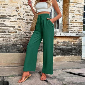 Relaxed High-Waist Drawstring Pants