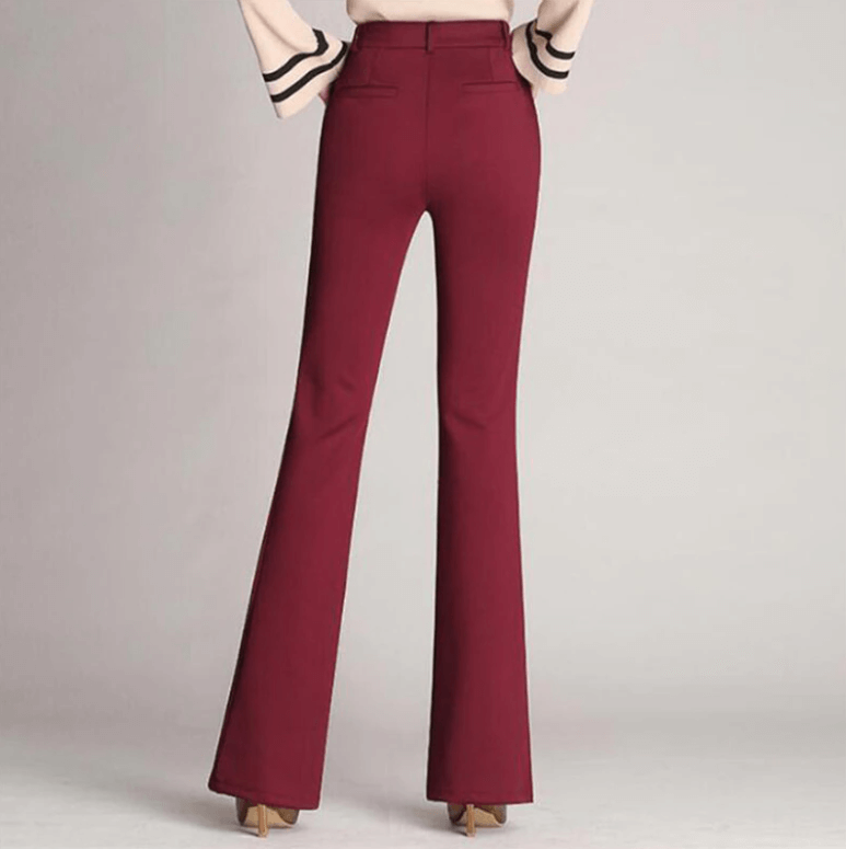 High-Waisted Flared Trousers - Elegant & Stylish