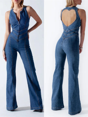 Sleeveless Denim Jumpsuit - Bodycon & Stylish