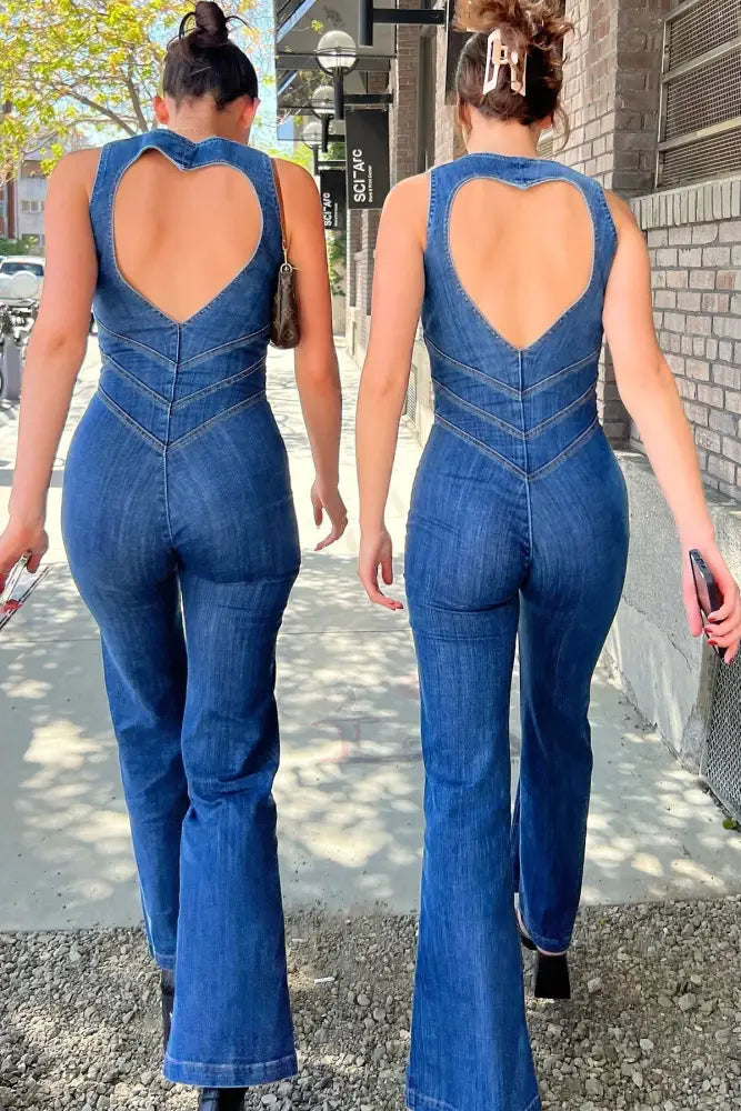 Sleeveless Denim Jumpsuit - Bodycon & Stylish